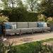 Modway Kona 4-Piece Outdoor Teak Wood Modular Sofa Set in Ash - side view