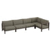 Modway Kona L-Shaped Outdoor Teak Wood Modular Sofa in Ash - front view