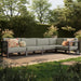 Modway Kona L-Shaped Outdoor Teak Wood Modular Sofa in Ash - side view