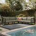 Modway Kona 5-Piece Outdoor Teak Wood Corner Modular Sofa in Ash - side view