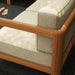 Modway Kona 5-Piece Outdoor Teak Wood Corner Modular Sofa in Sand - angled view