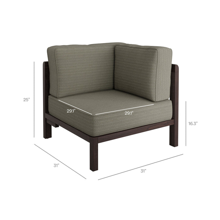 Modway Kona 6-Piece Outdoor Teak Wood Modular Sofa in Ash - dimensions and specifications 21