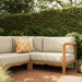 Modway Kona 6-Piece Outdoor Teak Wood Modular Sofa in Sand - angled view