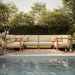Modway Kona 6-Piece Outdoor Teak Wood Modular Sofa in Sand - side view