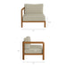 Modway Kona 6-Piece Outdoor Teak Wood Modular Sofa in Sand - dimensions and specifications 17