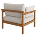 Modway Eleni Outdoor Teak Wood Armchair in Natural Sail - side view