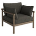 Modway Eleni Outdoor Teak Wood Armchair in Weathered Gray Flint - front view