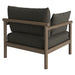 Modway Eleni Outdoor Teak Wood Armchair in Weathered Gray Flint - side view