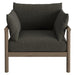Modway Eleni Outdoor Teak Wood Armchair in Weathered Gray Flint - detail view