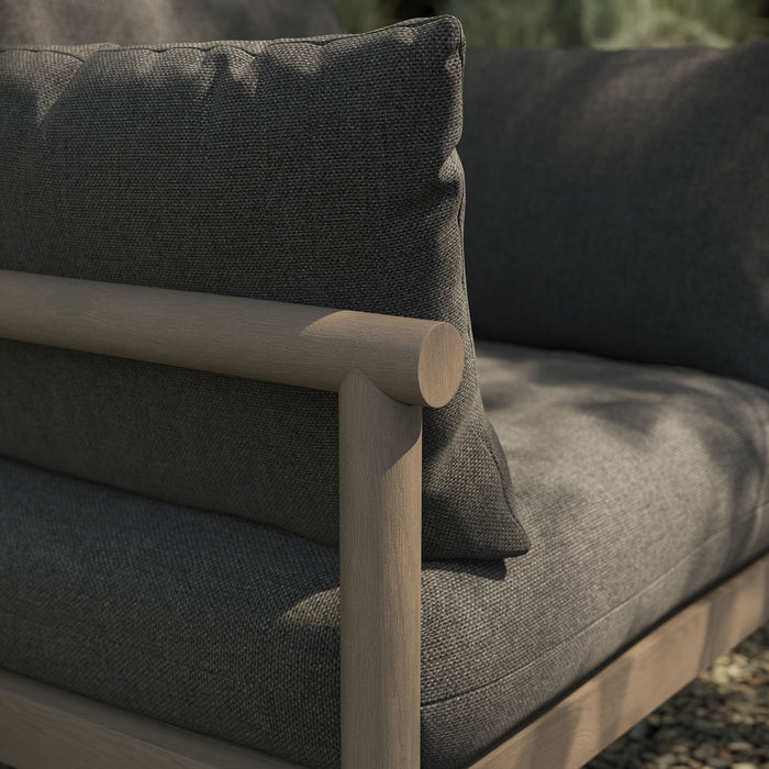 Modway Eleni Outdoor Teak Wood Armchair in Weathered Gray Flint - lifestyle view 16