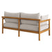 Modway Eleni Outdoor Teak Wood Loveseat in Natural Sail - side view