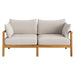 Modway Eleni Outdoor Teak Wood Loveseat in Natural Sail - detail view