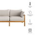 Modway Eleni Outdoor Teak Wood Loveseat in Natural Sail - dimensions and specifications