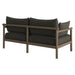 Modway Eleni Outdoor Teak Wood Loveseat in Weathered Gray Flint - side view