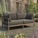 Modway Eleni Outdoor Teak Wood Loveseat in Weathered Gray Flint - lifestyle view 19