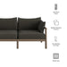 Modway Eleni Outdoor Teak Wood Loveseat in Weathered Gray Flint - dimensions and specifications