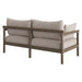 Modway Eleni Outdoor Teak Wood Loveseat in Weathered Gray Pebble - side view