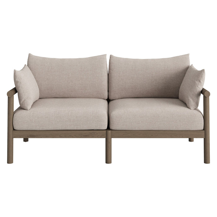 Modway Eleni 4-Piece Outdoor Teak Wood Sofa Set - lifestyle view 15