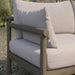 Modway Eleni Outdoor Teak Wood Loveseat in Weathered Gray Pebble - lifestyle view 17