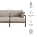 Modway Eleni Outdoor Teak Wood Loveseat in Weathered Gray Pebble - dimensions and specifications