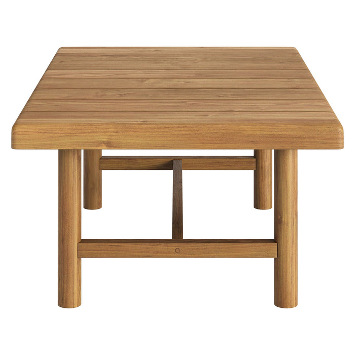 Modway Eleni 41-Inch Outdoor Teak Wood Coffee Table in Natural - angled view
