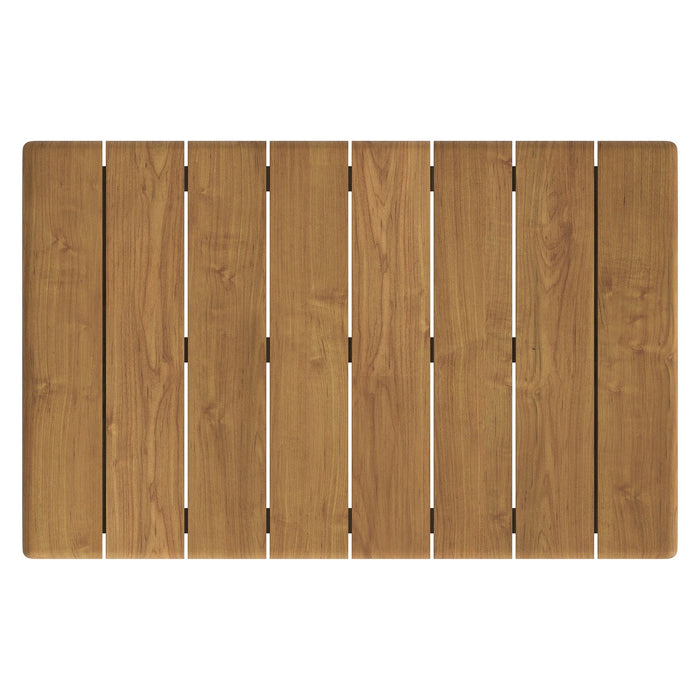 Modway Eleni 41-Inch Outdoor Teak Wood Coffee Table in Natural - detail view