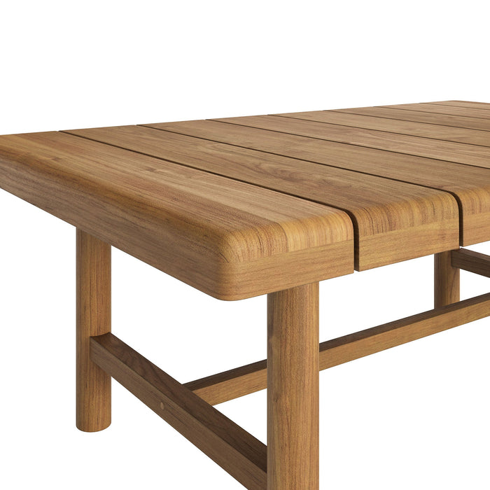 Modway Eleni 41-Inch Outdoor Teak Wood Coffee Table in Natural - lifestyle view