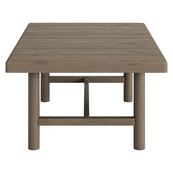 Modway Eleni 41-Inch Outdoor Teak Wood Coffee Table in Weathered Gray Teak - angled view