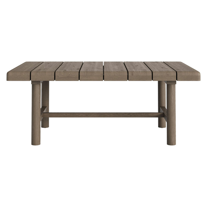 Modway Eleni 41-Inch Outdoor Teak Wood Coffee Table in Weathered Gray Teak - side view