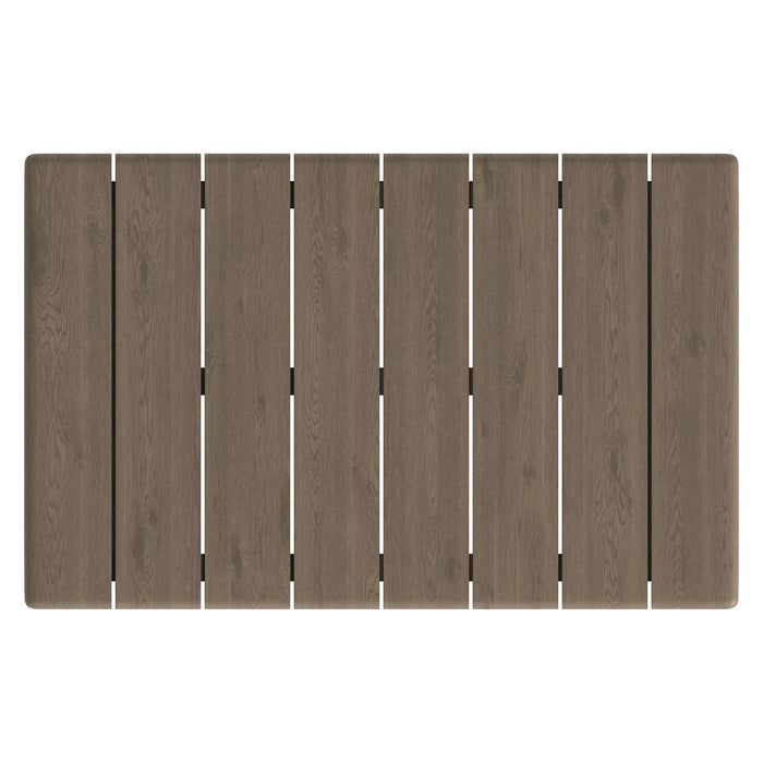 Modway Eleni 41-Inch Outdoor Teak Wood Coffee Table in Weathered Gray Teak - detail view