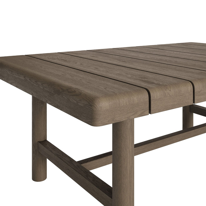 Modway Eleni 41-Inch Outdoor Teak Wood Coffee Table in Weathered Gray Teak - lifestyle view