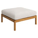 Modway Eleni Square Outdoor Teak Wood Ottoman in Natural Sail - front view