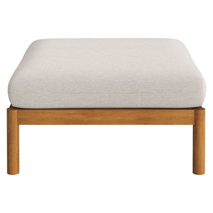 Modway Eleni 2-Piece Outdoor Teak Wood Loveseat with Ottoman Set - lifestyle view 21