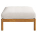 Modway Eleni Square Outdoor Teak Wood Ottoman in Natural Sail - side view