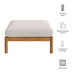 Modway Eleni Square Outdoor Teak Wood Ottoman in Natural Sail - dimensions and specifications