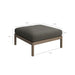 Modway Eleni Square Outdoor Teak Wood Ottoman in Weathered Gray Flint - dimensions and specifications 20