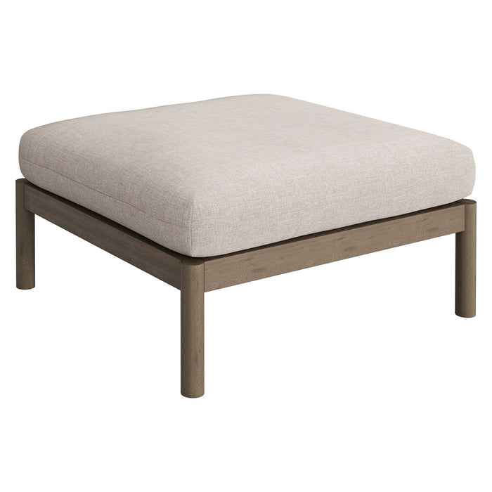 Modway Eleni 2-Piece Outdoor Teak Wood Loveseat with Ottoman Set - lifestyle view 13