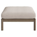 Modway Eleni Square Outdoor Teak Wood Ottoman in Weathered Gray Pebble - side view