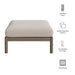 Modway Eleni Square Outdoor Teak Wood Ottoman in Weathered Gray Pebble - dimensions and specifications