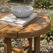 Modway Eleni 20-Inch Round Outdoor Teak Wood Side Table in Natural - lifestyle view