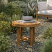 Modway Eleni 20-Inch Round Outdoor Teak Wood Side Table in Natural - lifestyle view 12
