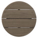 Modway Eleni 20-Inch Round Outdoor Teak Wood Side Table in Weathered Gray Teak - side view