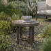 Modway Eleni 20-Inch Round Outdoor Teak Wood Side Table in Weathered Gray Teak - lifestyle view 11