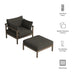 Modway Eleni 2-Piece Outdoor Teak Wood Armchair and Ottoman Set in Weathered Gray Flint - dimensions and specifications