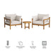 Modway Eleni 3-Piece Outdoor Teak Wood Furniture Set in Natural Sail - dimensions and specifications