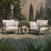 Modway Eleni 3-Piece Outdoor Teak Wood Furniture Set in Weathered Gray Pebble - angled view