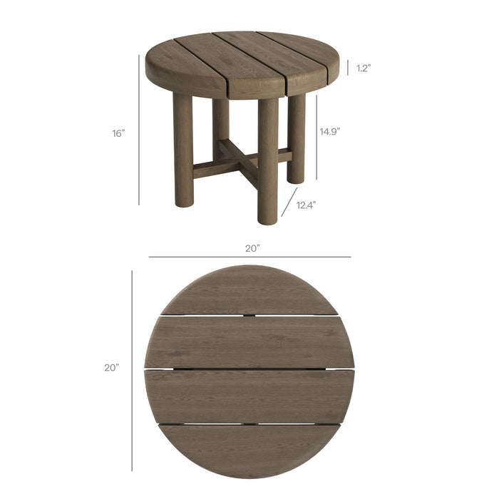 Modway Eleni 3-Piece Outdoor Teak Wood Furniture Set in Weathered Gray Pebble - dimensions and specifications 27