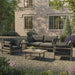 Modway Eleni 5-Piece Outdoor Teak Wood Furniture Set in Weathered Gray Flint - angled view
