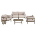 Modway Eleni 5-Piece Outdoor Teak Wood Furniture Set in Weathered Gray Pebble - front view