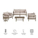 Modway Eleni 5-Piece Outdoor Teak Wood Furniture Set in Weathered Gray Pebble - dimensions and specifications